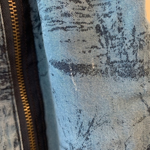 Forever 21 Hawaiian Print Chambray Skirt S Denim - Picture 3 of 5